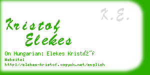 kristof elekes business card